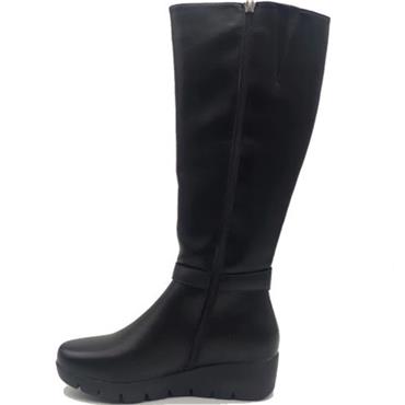 SUSST WOMENS WEDGE HIGH LEG BOOT - BLACK